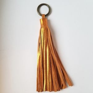 Metallic leather tassel